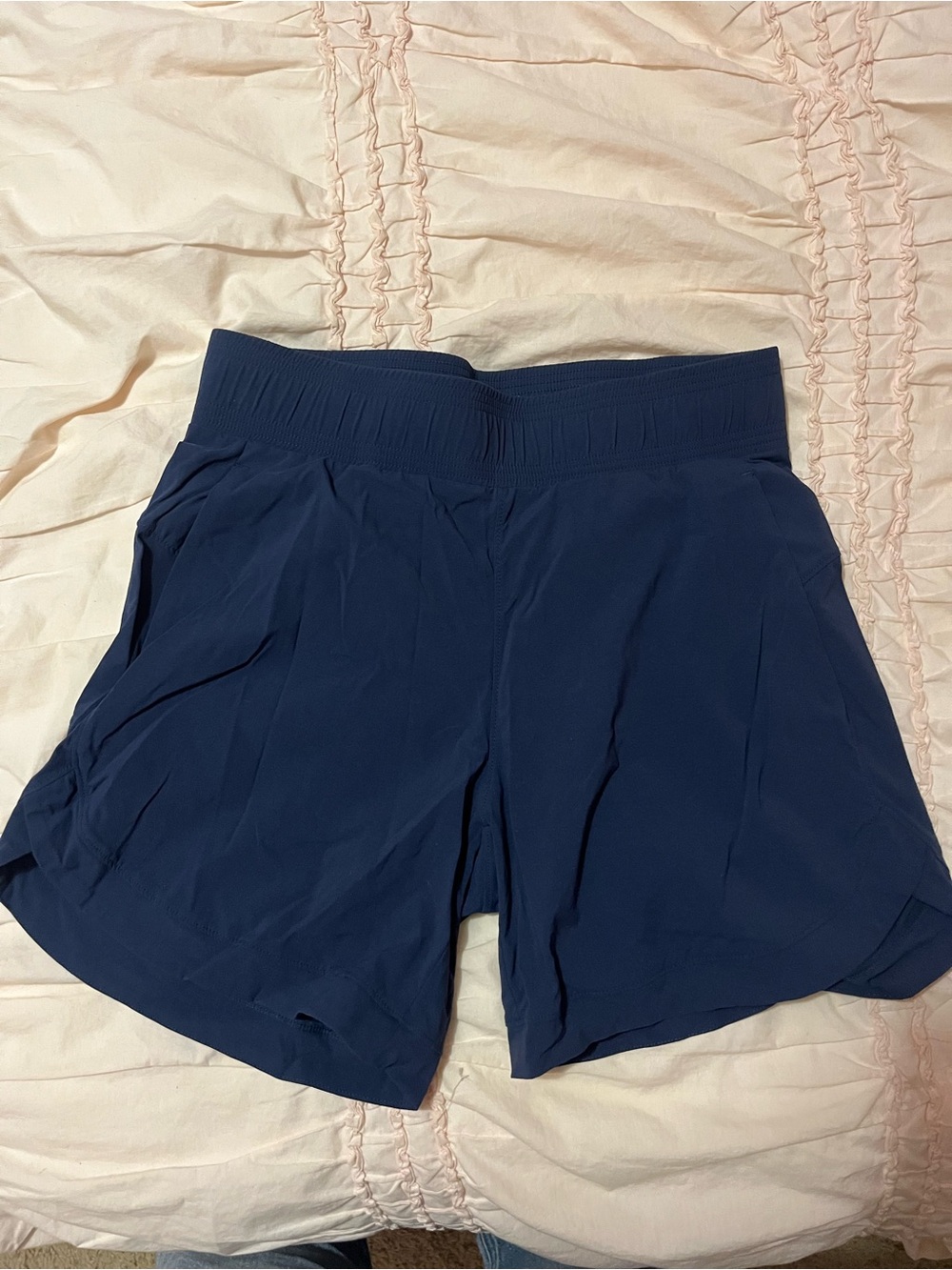 Tuff Athletics Navy High-Rise Running Shorts